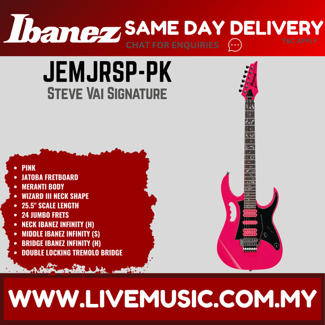 Ibanez JEMJRSP-PK Steve Vai Signature Electric Guitar - Pink ( JEMJRSP / JEMJR )