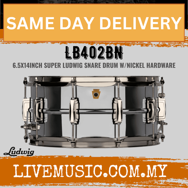 Ludwig LB402BN 6.5x14inch Super Ludwig Snare Drum w/Nickel Hardware