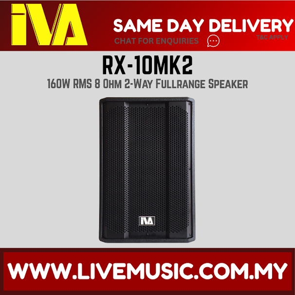 IVA RX-10MK2 10" 160W RMS 8 Ohm 2-Way Fullrange Speaker - Each ( RX10MK2 / RX 10MK2 )