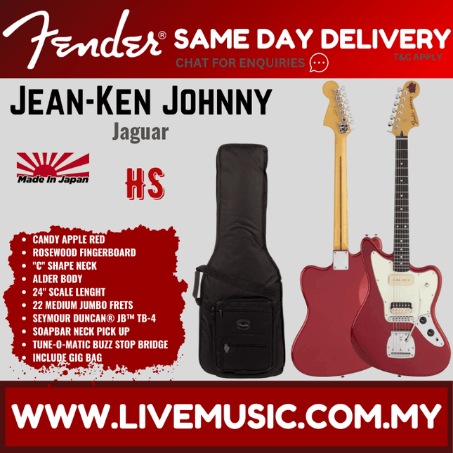 Fender Japan Jean-Ken Johnny Jaguar Electric Guitar, Candy Apple Red