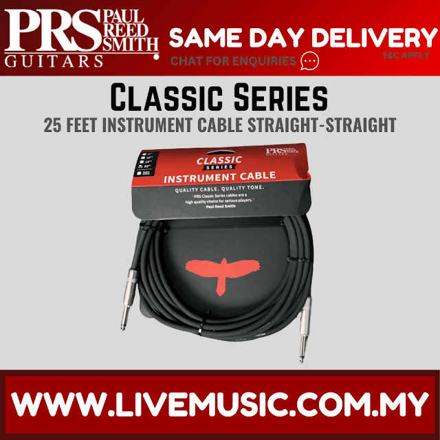 PRS Classic Instrument Cable, Straight/Straight - 25ft