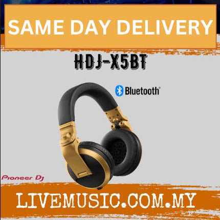 Pioneer DJ HDJ-X5BT Professional Bluetooth DJ Headphones-Gold ( HDJ X5BT / HDJX5BT )