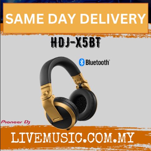 Pioneer DJ HDJ-X5BT Professional Bluetooth DJ Headphones-Gold ( HDJ X5BT / HDJX5BT )