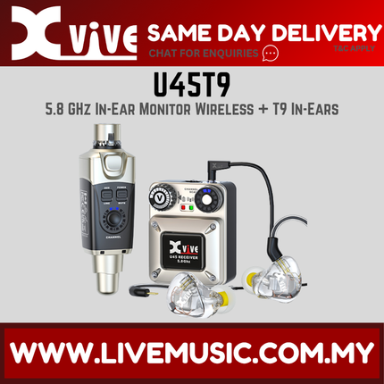 Xvive U45 / U45R2 / U45R / U45T / U45R4 / U45T9 5.8GHz Wireless In-Ear Monitoring System