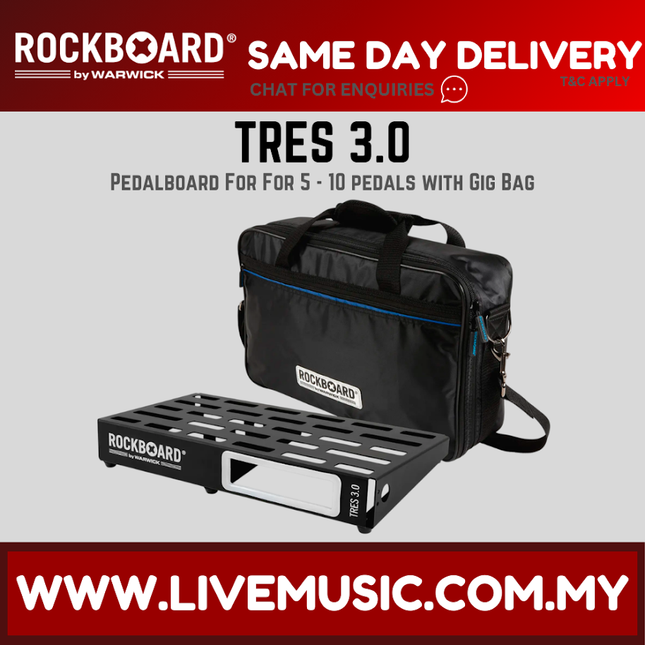 Rockboard by Warwick TRES 3.0 w/Gig Bag, 43.2 x 23.6cm