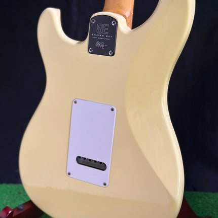 DISPLAY - PRS SE Silver Sky Electric Guitar, Moon White
