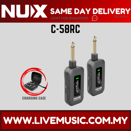 Nux C-58RC 5.8GHz Wireless System for Guitar & Bass ( C58RC C 58RC ) Replace C-5RC C5RC