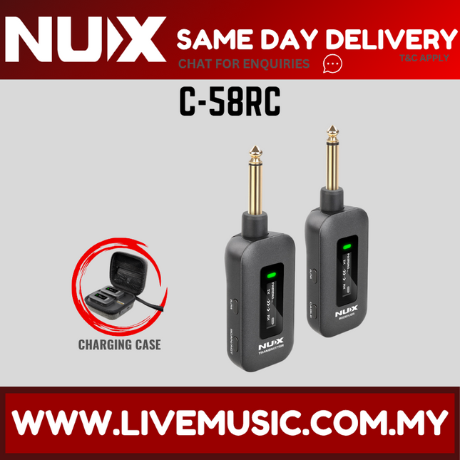 Nux C-58RC 5.8GHz Wireless System for Guitar & Bass ( C58RC C 58RC ) Replace C-5RC C5RC