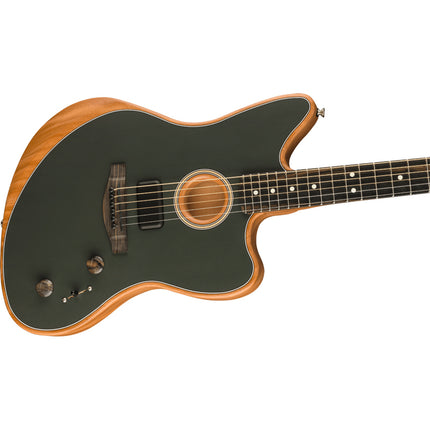 Fender American Acoustasonic Jazzmaster Acoustic Guitar with Bag, Ebony Fretboard - Tungsten