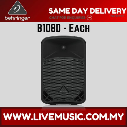 Behringer Eurolive B108D 300-Watt 8" Powered Speaker w/Wireless Mic, Speaker Stand and Cable - Each/Pair (B-108D B 108D)