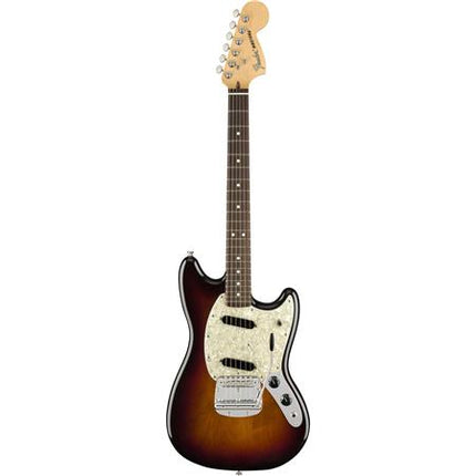 Fender American Performer Mustang Bass Guitar, Rosewood Fretboard with Bag - 3-Tone Sunburst