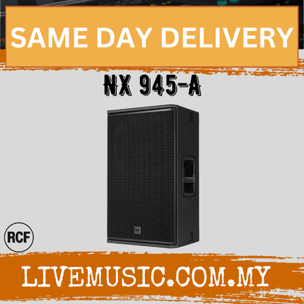 RCF NX 945-A 15'' 2-Way Active Speaker w/Speaker Stand And Cable - Black - Each / Pair ( NX945 / NX945A )