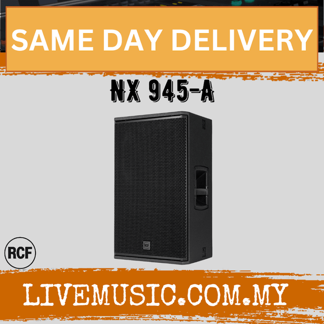 RCF NX 945-A 15'' 2-Way Active Speaker w/Speaker Stand And Cable - Black - Each / Pair ( NX945 / NX945A )