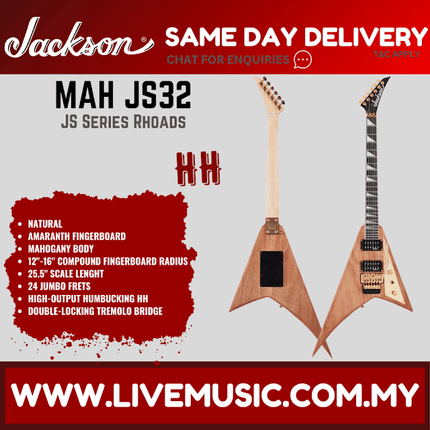 Jackson JS Series JS32 RR Electric Guitar, Amaranth FB, Natural