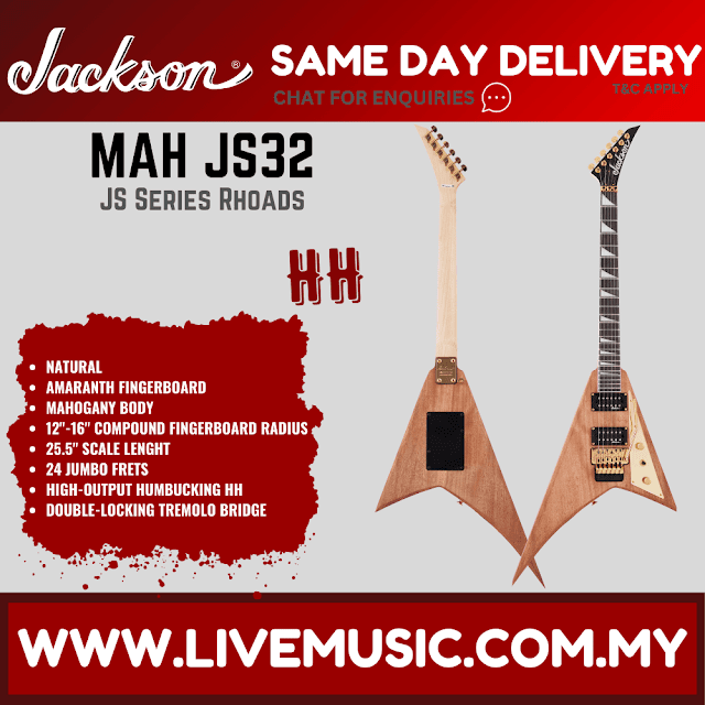 Jackson JS Series JS32 RR Electric Guitar, Amaranth FB, Natural
