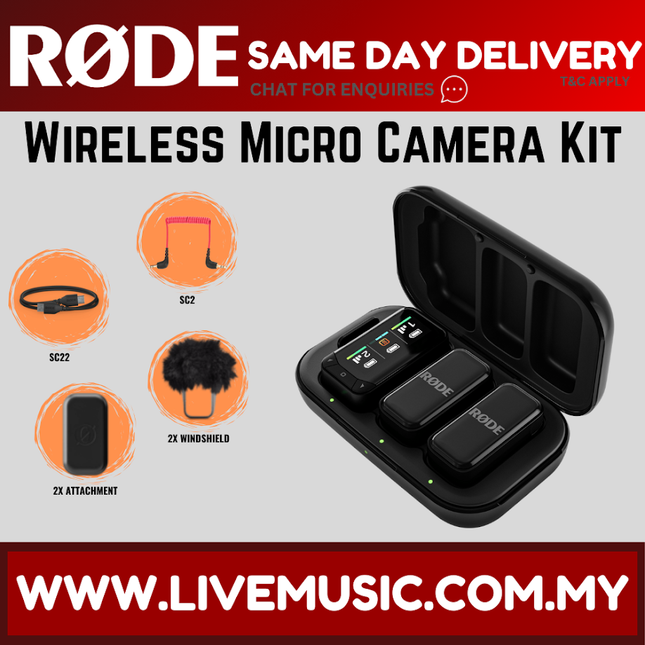 Rode Wireless Micro Camera Kit Ultra-compact Wireless Microphone For Cameras ( MicroCameraKit )