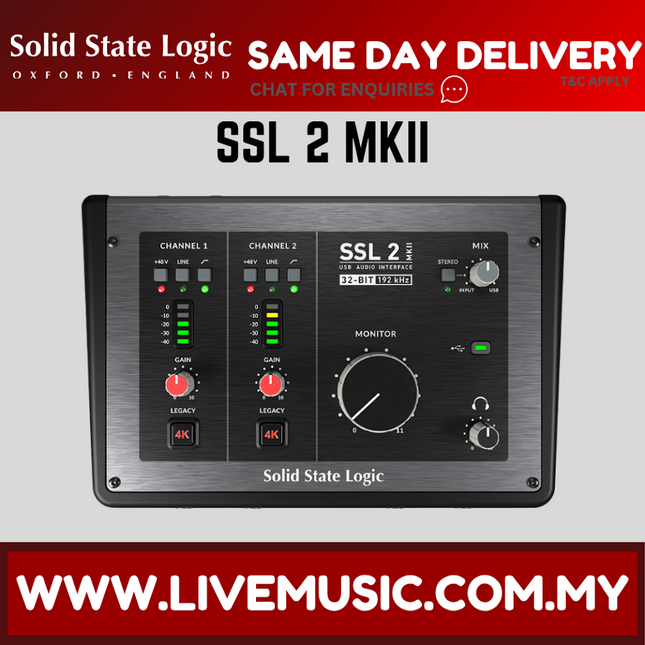 Solid State Logic SSL2 MKII 2 x 2 USB-C Audio Interface ( SSL 2 / SSL-2 / MK2 )