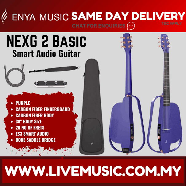 Purple carbon fiber electric guitar with gig bag and accessories
