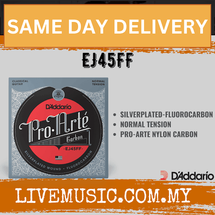 D'addario EJ45FF Pro-arté Carbon Classical Guitar Strings, Normal Tension