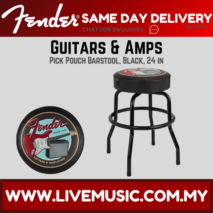 Fender Guitars and Amps Pick Holder Barstool, 24-Inch