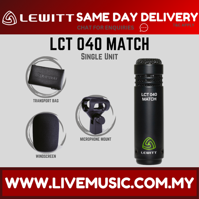 Lewitt LCT 040 MATCH Small Diaphragm Instrument Condenser Microphone (LCT-040 MATCH / LCT040MATCH)