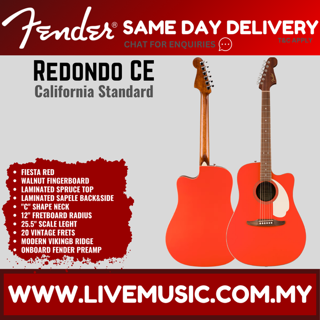 Red acoustic guitar with ivory pickguard and round sound hole