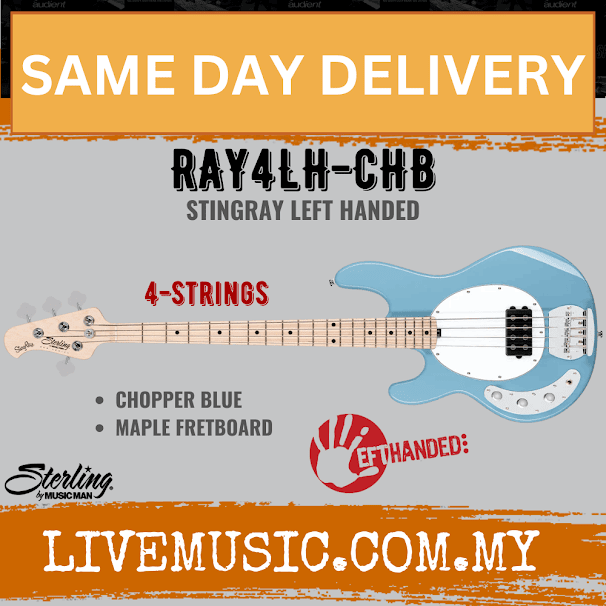 Sterling RAY4LH StingRay Ray4 Series Left Handed Electric Bass Guitar (RAY4 LH RAY4-LH)