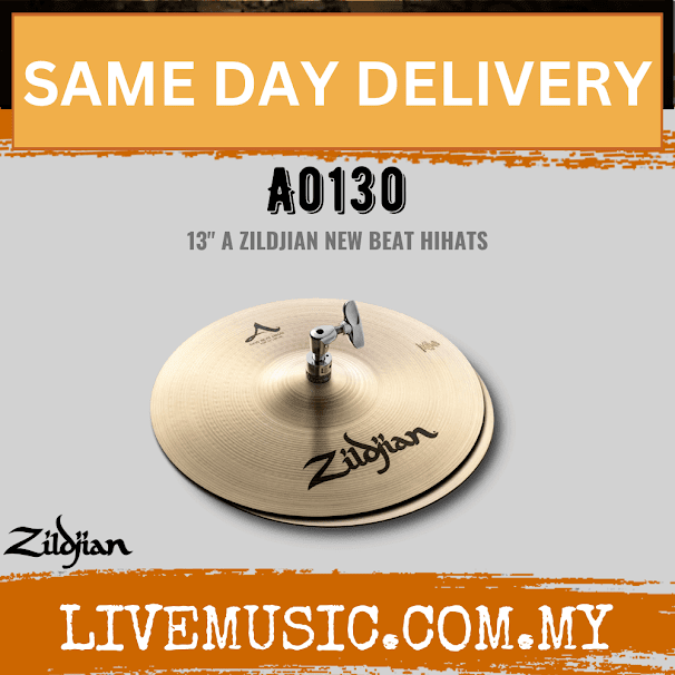 Zildjian 13" A Series Zildjian New Beat Hi-Hat Cymbals - Pair (A0130)