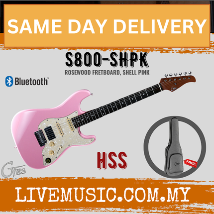 GTRS S800-SHPK HSS Series Intelligent Electric Guitar, Rosewood FB, Shell Pink