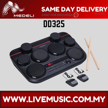 Medeli DD325 Portable Digital Drum w/Drumstick And Adapter ( DD 325 / DD-325 )
