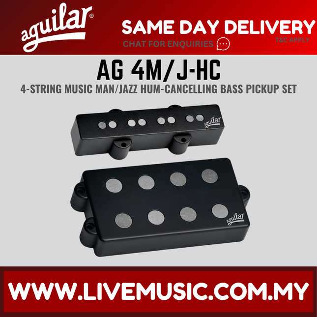 Aguilar AG 4M/J-HC Hum-Canceling 4-String Jazz Bass and MM Bass Guitar Pickup Set (4MJHC 4M JHC)