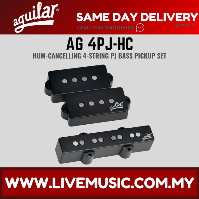 Aguilar AG 4PJ-HC Hum-Canceling 4-string PJ Bass Guitar Pickup Set (4PJHC 4PJ HC)