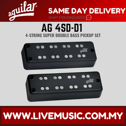 Aguilar AG 4SD-D1 4-string super double bass pickup set, two black soapbar pickups