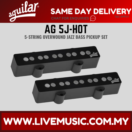 Black 5-string Jazz bass pickup set with five pole pieces per pickup
