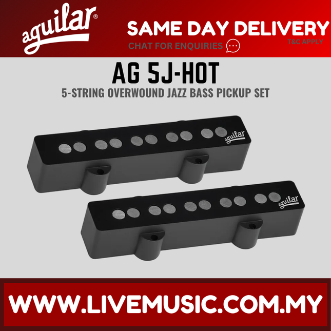 Aguilar AG 5J-HOT Hot 5-String Jazz Bass Guitar Pickup Set (5JHOT 5J HOT)