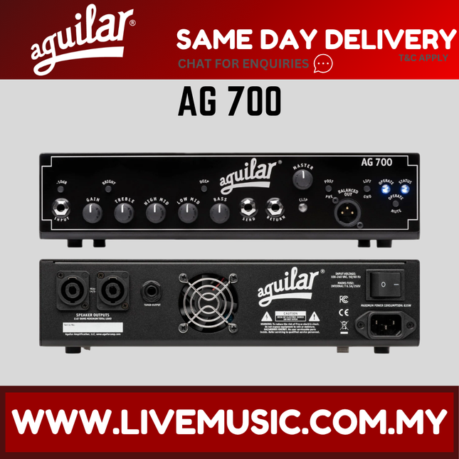 Aguilar AG 700 Super Light 700W Bass Amplifier Head (AG700/AG-700)