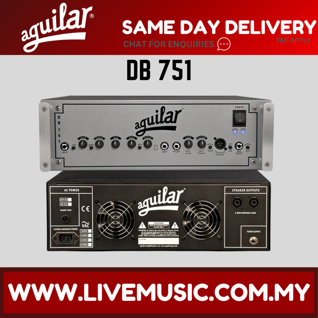 Aguilar DB 751 750 watt Hybrid Bass Amplifier Head (DB751 DB-751)