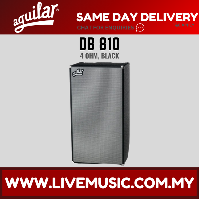 Aguilar DB 810 1400W 8x10 4-ohm Bass Cabinet - Classic Black (DB810 DB-810)