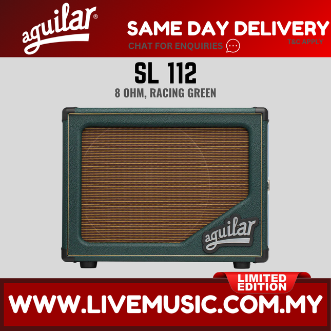 Aguilar Limited SL 112 Speaker Cabinet, 8 ohm, - Racing Green (SL112 SL-112)