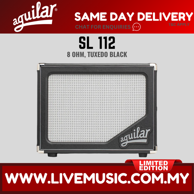 Aguilar Limited SL 112 Speaker Cabinet, 8 ohm, - Tuxedo Black (SL112 SL-112)