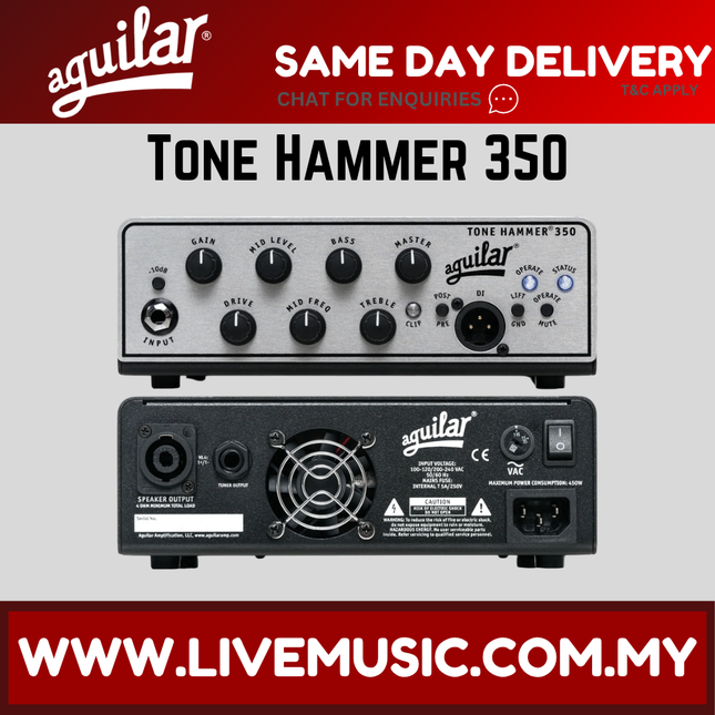 Aguilar Tone Hammer 350 Super Light 350 watt Bass Amplifier Head