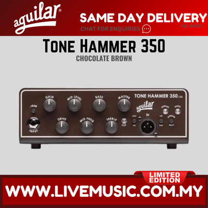 Aguilar Tone Hammer 350 Super Light 350 watt Bass Amplifier Head - Chocolate Brown