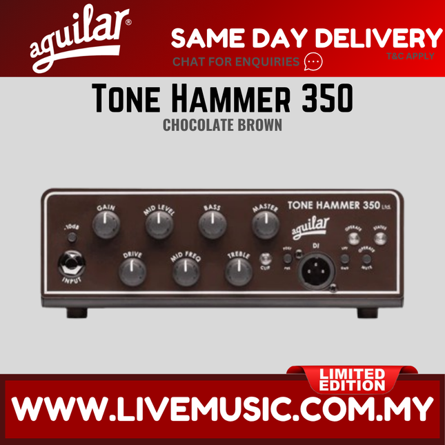 Aguilar Tone Hammer 350 Super Light 350 watt Bass Amplifier Head - Chocolate Brown
