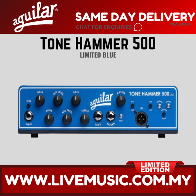 Aguilar Tone Hammer 500 Super Light 500W Bass Amplifier Head - Blue