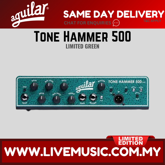 Aguilar Tone Hammer 500 Super Light 500W Bass Amplifier Head - Green