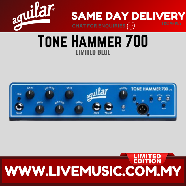 Aguilar Tone Hammer 700 Super Light Bass Amplifier Head - Blue