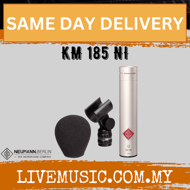 Neumann KM 185 Small Diaphragm Hypercardioid Condenser Microphone - Matte Black/Nickle (KM185 KM-185)