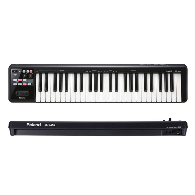 Roland A-49 49-Keys MIDI Keyboard Controller with USB Cable - Black (A49)