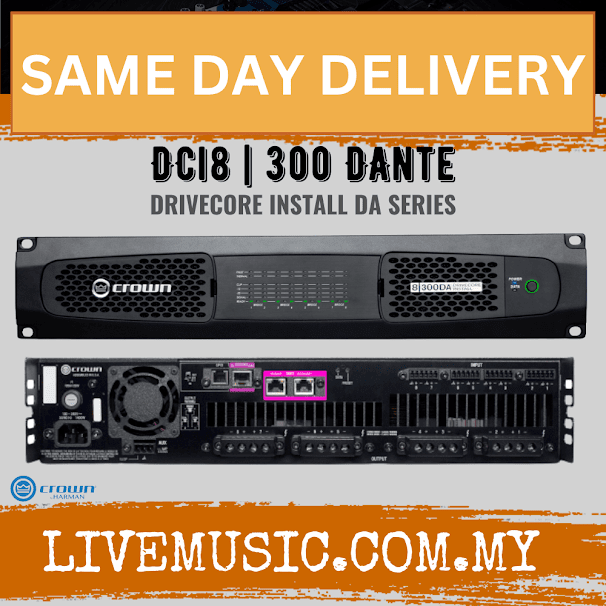 Crown DCi 8|300DA 300W Power Amplifier with Dante ( DCi-8|300DA / DCi8|300DA )