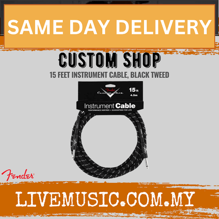 Fender Custom Shop Instrument Cable 15ft - BlacK Tweed